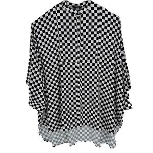 Black and White Checkered Women's Top